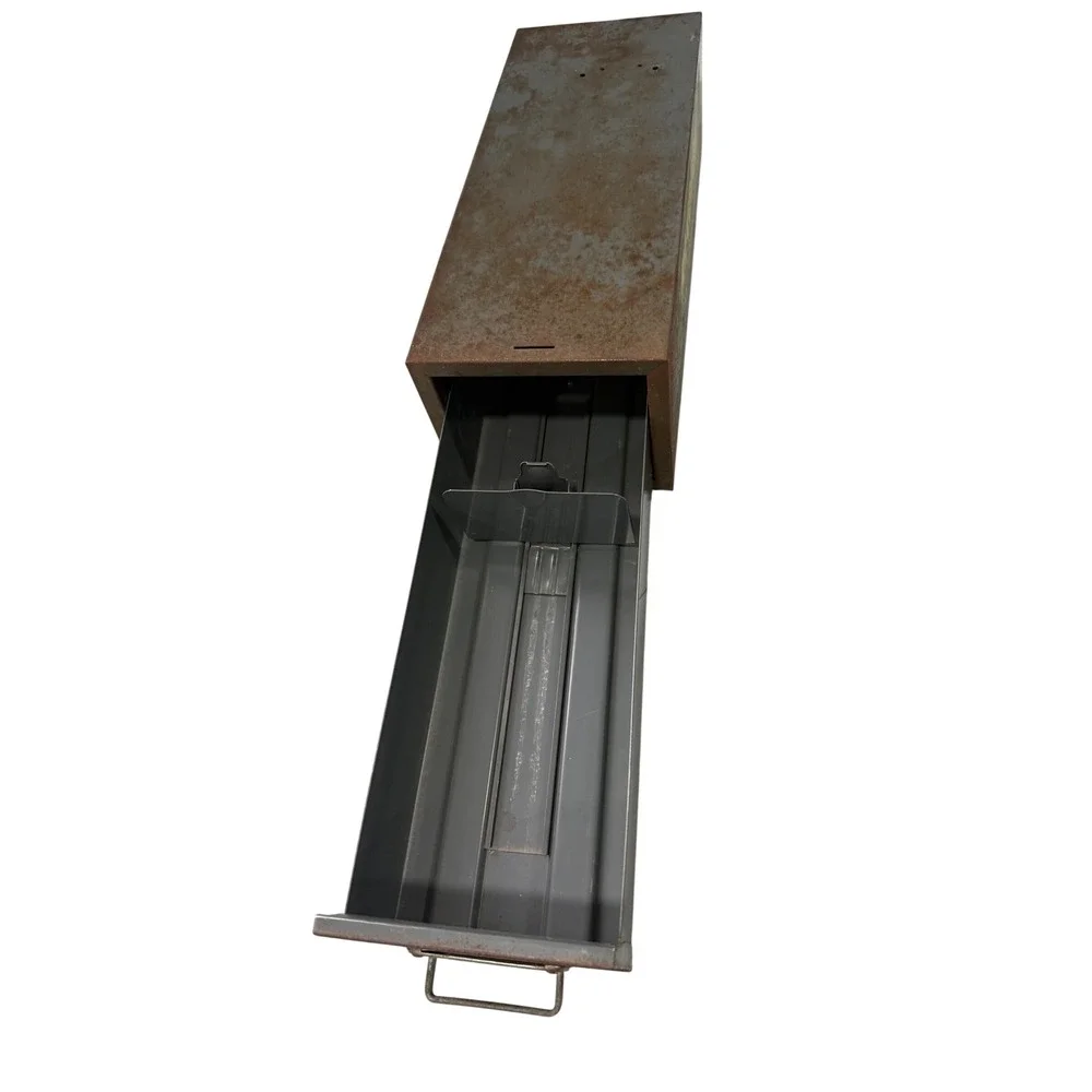 Vintage Recoton Metal Storage Drawer Phonograph Needle Cabinet Industrial Rust